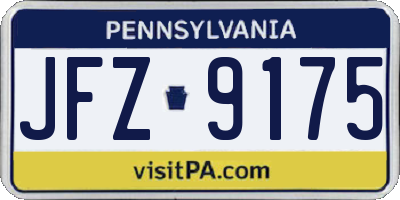 PA license plate JFZ9175