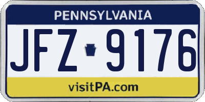 PA license plate JFZ9176