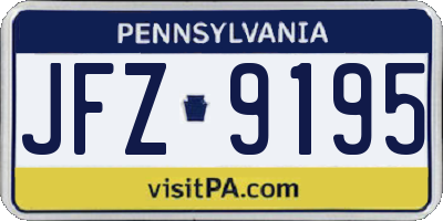 PA license plate JFZ9195