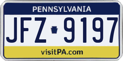 PA license plate JFZ9197