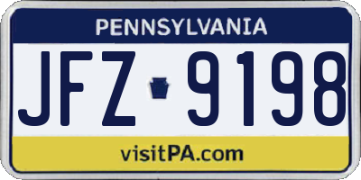 PA license plate JFZ9198