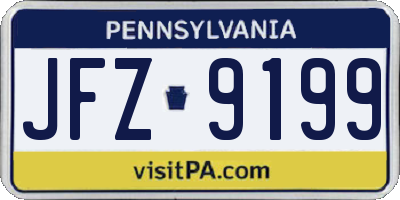 PA license plate JFZ9199