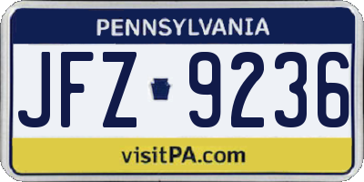 PA license plate JFZ9236