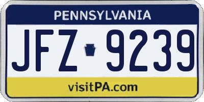 PA license plate JFZ9239