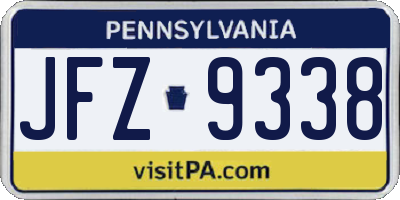 PA license plate JFZ9338