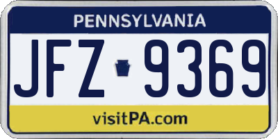 PA license plate JFZ9369
