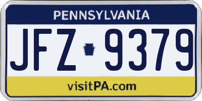 PA license plate JFZ9379
