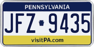 PA license plate JFZ9435