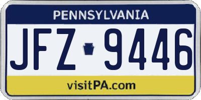 PA license plate JFZ9446
