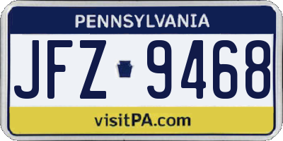 PA license plate JFZ9468