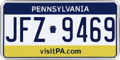 PA license plate JFZ9469