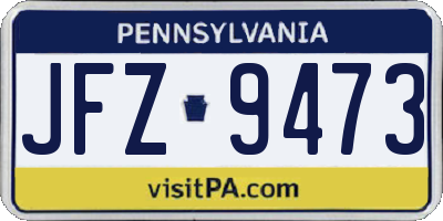 PA license plate JFZ9473