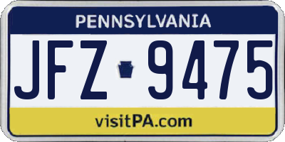 PA license plate JFZ9475
