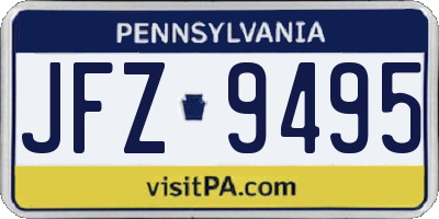 PA license plate JFZ9495