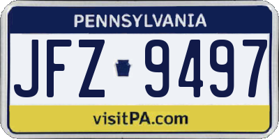 PA license plate JFZ9497