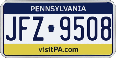 PA license plate JFZ9508