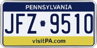 PA license plate JFZ9510