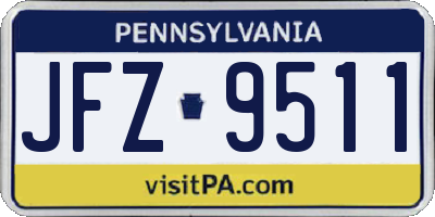 PA license plate JFZ9511