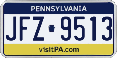 PA license plate JFZ9513