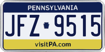 PA license plate JFZ9515