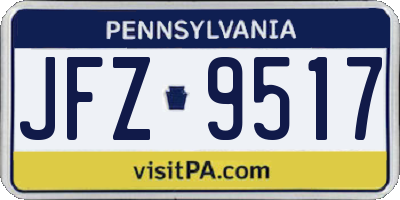 PA license plate JFZ9517