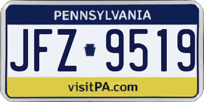 PA license plate JFZ9519