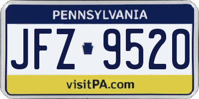 PA license plate JFZ9520