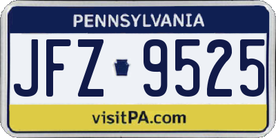 PA license plate JFZ9525