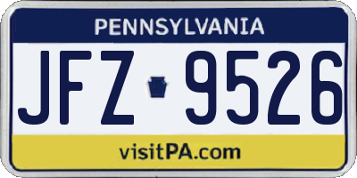 PA license plate JFZ9526