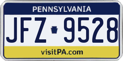 PA license plate JFZ9528