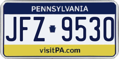 PA license plate JFZ9530