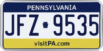 PA license plate JFZ9535