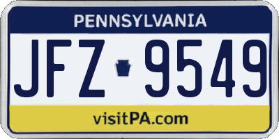 PA license plate JFZ9549