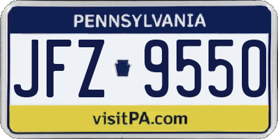 PA license plate JFZ9550