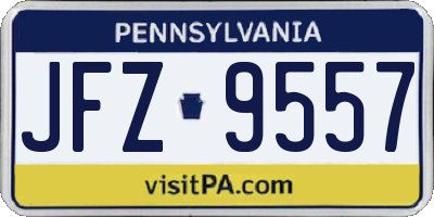 PA license plate JFZ9557