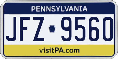 PA license plate JFZ9560