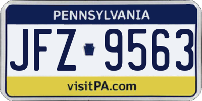 PA license plate JFZ9563