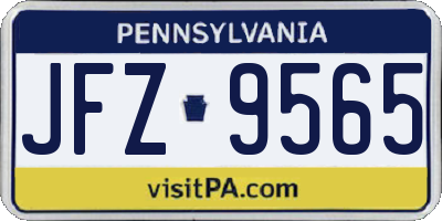 PA license plate JFZ9565