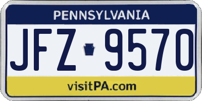 PA license plate JFZ9570