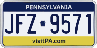 PA license plate JFZ9571