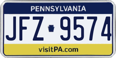 PA license plate JFZ9574