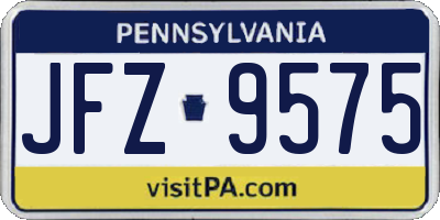 PA license plate JFZ9575