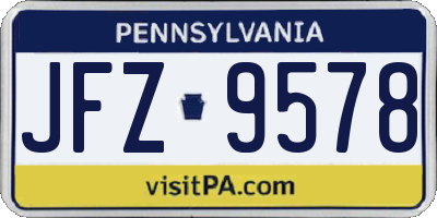 PA license plate JFZ9578