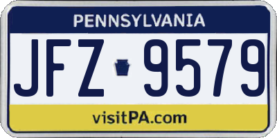 PA license plate JFZ9579