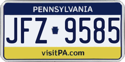 PA license plate JFZ9585