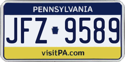 PA license plate JFZ9589
