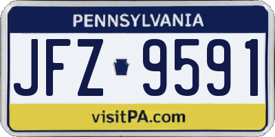 PA license plate JFZ9591