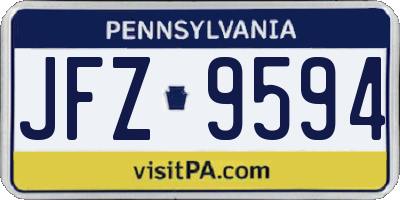 PA license plate JFZ9594