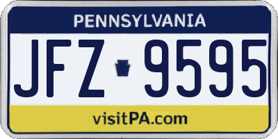 PA license plate JFZ9595