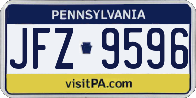 PA license plate JFZ9596